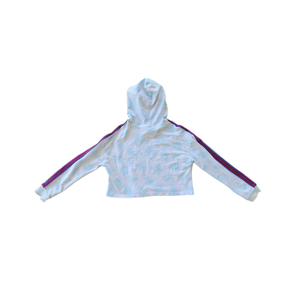 Pitusa Tie Dye Cropped Light Blue Embroidered Hoodie Size Large - Picture 5 of 6